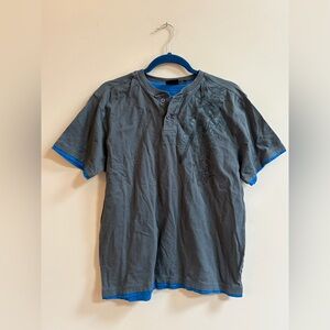 Point Zero Y2K Vintage Guitar Motif Skater Streetwear Cotton Short Sleeve Shirt